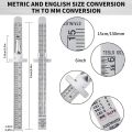 2 PCS Pen Clamp Ruler 15cm Stainless Steel Metric English Integrated Scale Sliding Ruler 6-Inch Disassembly Clamp Steel Ruler. 