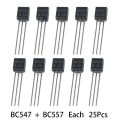 50PCS Transistors BC547 BC557 each 25pcs Transistor Kit bc557 bc547 Transistor NPN PNP DIY Electronic Kit. 