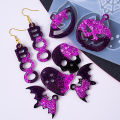 DIY Halloween Earrings Pendants Epoxy Resin Molds Skull Pumpkin Ghost Earring for Silicone Mold Craft Jewelry Making Accessories.