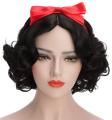 Snow White Princess Girls  Adult Women Short Bob Wave Black Cosplay Wig Halloween Costume Wig Anime Party Wig. 