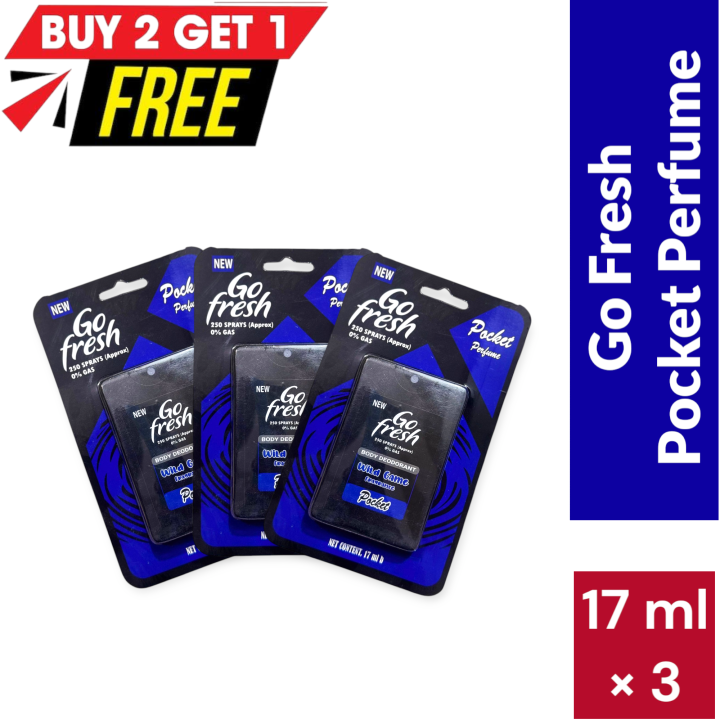 Go Fresh Wild Game Pocket Perfume - Buy 2 Get 1 Free - 17ml x 3