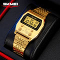  2460 Fashion Brand Men's Electronic Watch Multifunction Luminous Calendar Waterproof Steel Strap Sport Men Digital Watches skmei 2460. 