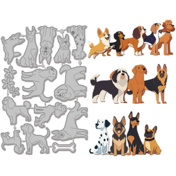 Pets Dogs Cutting Dies for Card Making Collie Dalmatian Golden Retriever Cut Die for DIY Scrapbooking Journal Embossing Paper