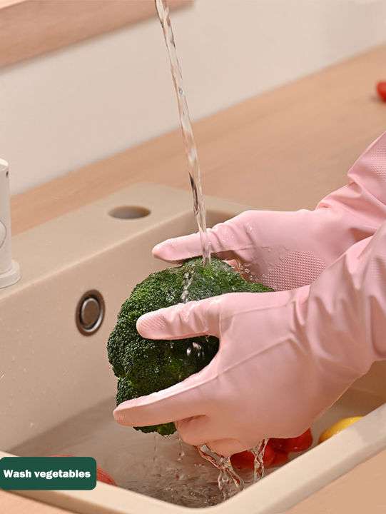 1/2/3%20Pair%20Thick%20Waterproof%20Nitrile%20Latex%20Kitchen%20Cleaning%20Gloves%20-%20Non-Slip%20Grip%20for%20Kitchen,%20Laundry%20&%20Bathroom%20(Pink)%20-%20Image%206