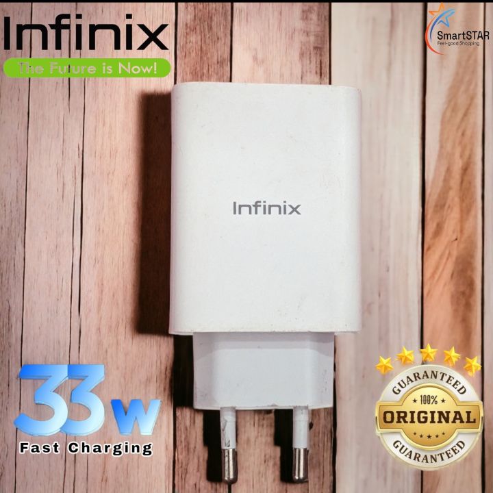 Infinix 33W Original Fast Charger - Flash Adapter With 6A Type C Cable For Infinix Note 10, 10pro, Note 11, 11pro, Note 12, Hot 30, Zero 8