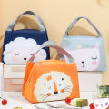 Cute Cartoon Printed Lunch Bag Kids Student School Lunch Bags Thermal Insulation Oxford Cloth Handbag Waterproof Storage Bags. 