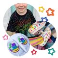 Amos puffy paint color gel puffy paint fabric for kids fluffy when heated (Model 6 colors). 