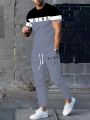 2025 Summer New Street hip-hop casual Fashion 3D letter pattern Printed Soft Comfortable and breathable men's set.