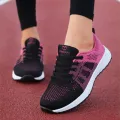 Women Casual Shoes Breathable Walking Mesh Lace Up Flat Shoes Sneakers Women Tenis Feminino Pink Black White. 