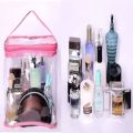 Transparent Standard  Quality with High Finish Stitches. Color - Transparent Design - PLain. A perfect gift Durable Cosmetic Bag Organizer Makeup Storage Jewelry Vanity Box. 