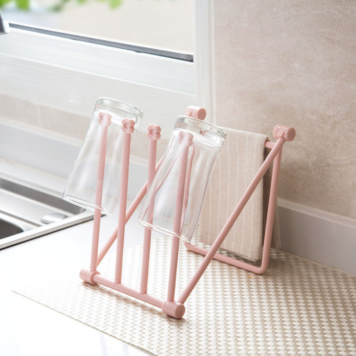 Desktop folding vertical rag storage rack kitchen paper towel rack countertop cup rack towel rack storage rack