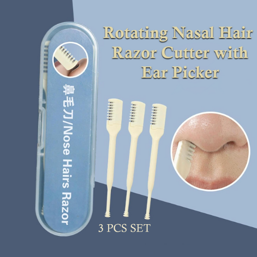3-Piece Nose Hair Cleaner Set – Double-Head Nose Hair Trimmer for Men & Women