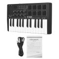 M-VAVE 25-Key MIDI Control Keyboard Mini USB Keyboard MIDI Controller with 25 Velocity Sensitive Keys 8 RGB Backlit Pads 8 Knobs. 