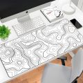 Black and White Mouse Pad Topographic Contour Large Mousepad Xxl Gaming Accessories Overlock Mouse Mat Computer  Desk Mat. 