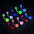 1-10Piece Belly Button Rings Glow in the Dark Belly Rings Acrylic Flexible Barbells Colorful Navel Piercing Jewellery Navel Bars. 