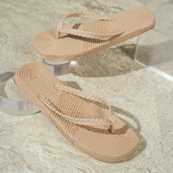 Women's%20Summer%20Beach%20Vacation%20Square-Toe%20Comfortable%20Open-Toe%20Waterproof%20Non-Slip%20Flat%20Flip-Flops,%20Casual%20Home-Style%20Flip-Flops%20-%20Image%205