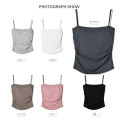 Women's Cotton Sling Camisole Crop Sleeveless Shirt Straps Skinny Tank Summer Simple Lady Bra Base.