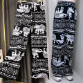 🔥 Elephant Pants 🔥 Elephant Pattern Trousers ❤️ Made in Thailand ❤️ Italian Silk Pants 🐘 ❤️ Soft and Smooth Fabric, Comfortable to Wear. Elastic Waist Pants, Long Pants, Very Popular Fashion Pants. 🎉 The Fabric Is Not Thick or Thin. You Can Be Beautif. 