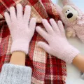 Fashion Winter Mink Velvet Five Finger Gloves Plush Warm Cold-proof Gloves Women Outdoors Cycling Solid Color Wistiti Mittens.
