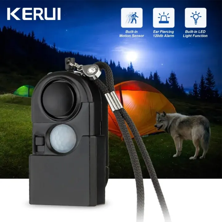 KERUI Portable Mini Motion Detector Alarm 120DB Siren SOS LED Light Security Alarm For Travel Home Kids Safe Personal Alarms