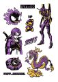 purple and black stickers pack of 20 self adhesive sticker for mobile phone laptop fridge waterproof. 