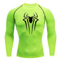 Spider Print Long Sleeve Compression Shirts for Men Gym Workout Rash Guard Undershirts Baselayers Athletic Quick Dry Tees Tops.