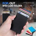 Rfid Smart Wallet Card Holder Metal Thin Slim Men Women Wallets Pop Up Minimalist Wallet Small Black Purse Vallet Walets for Men. 