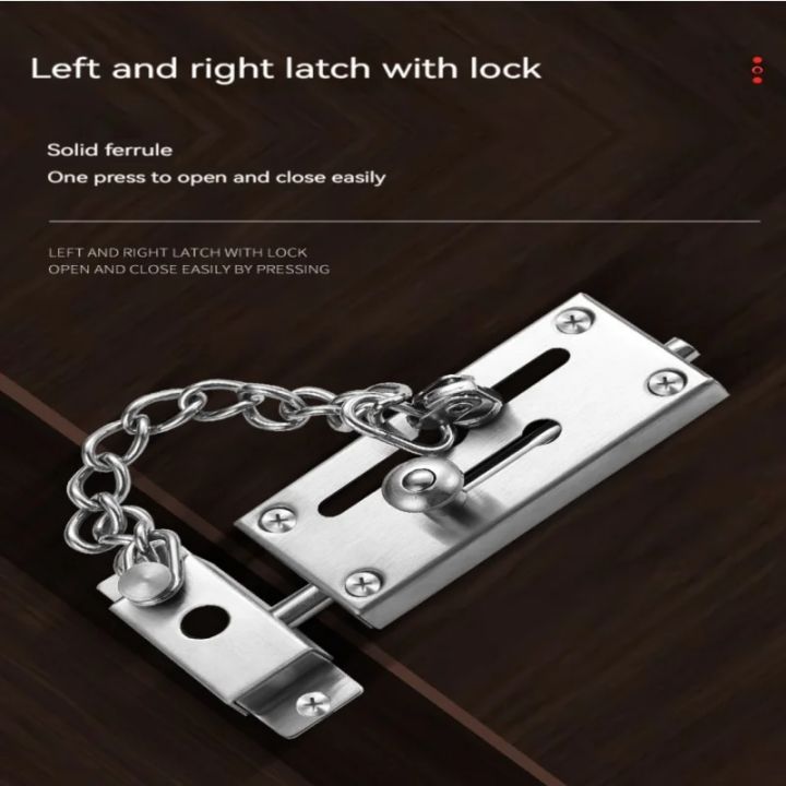 1/2 Pack Door Chain Lock Stainless Steel Safety Chain Room Door Reverse ...