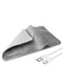 USB 5V Electric Heating Pad for Cramps & Back Pain Relief,Heat Pad with 59 INCH Cable,Mini Heated Blanket,19.6*11.8 INCH,Grey. 
