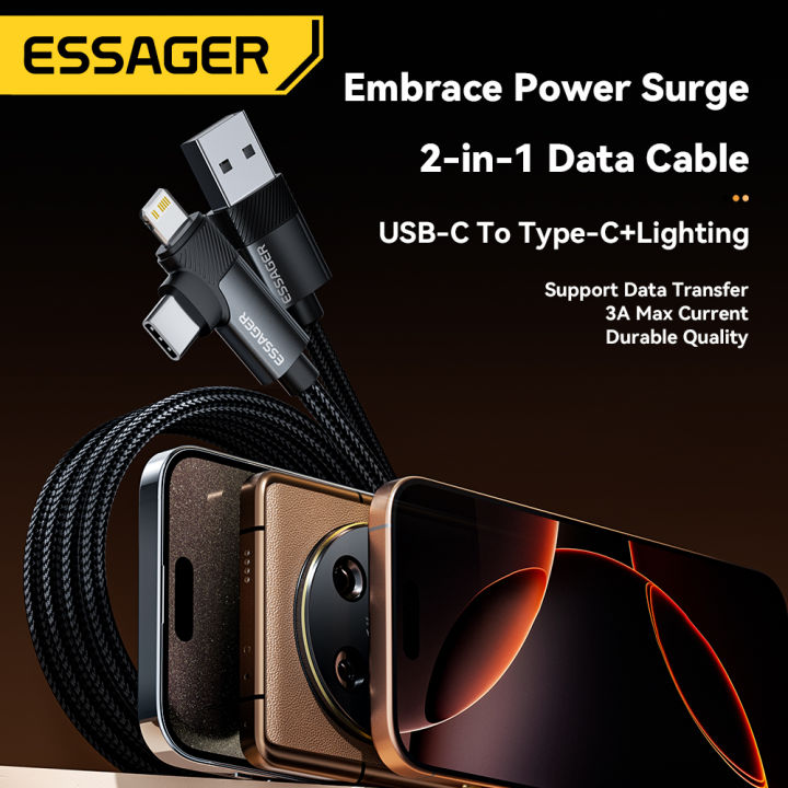 Essager%20PD%202%20in%201%20USB%20A%20Cable%2090%20Degree%20Angle%20Type%20C/Lightning%20Fast%20Charging%20Cable%20For%20iPhone%2016%2015%2014Pro%20Max%20iPad%20%20%20-%20Image%202