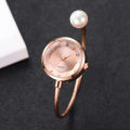 Elegant Pearl Bracelet Strap Women Wristwatch Fashion Diamond Dial Quartz Watch Ladies Clock Reloj Mujer.
