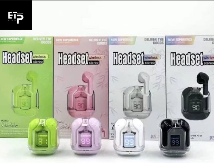 Earpods Air 31 wireless airpods with crystal transparent glass