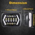 5x7 4x6 Square 7Inch LED Headlight 55W Led Headlamp Hi/Low Turn Signal for 4x4 Suzuki Samurai Jeep Wrangler Off Road. 