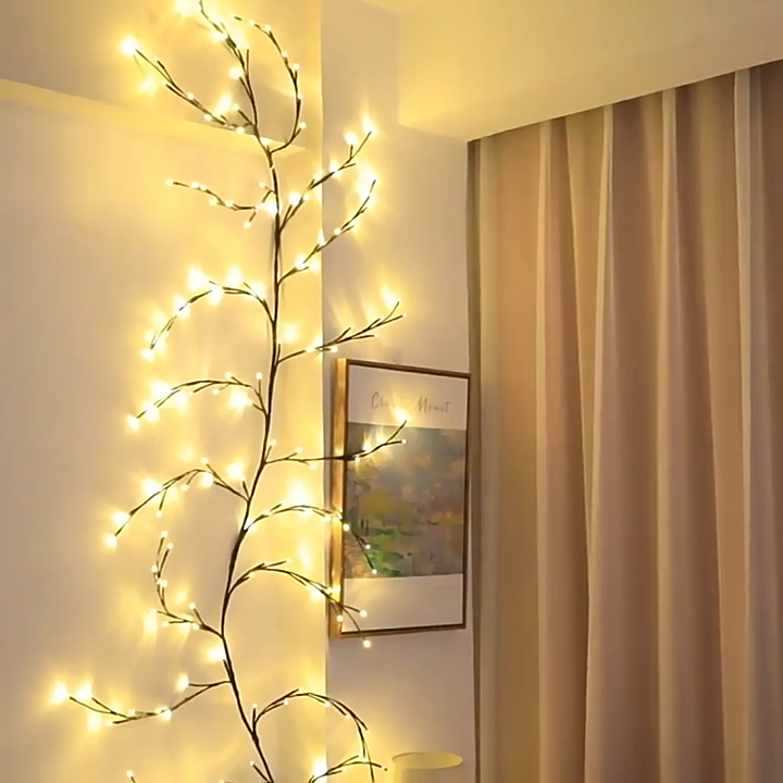 Willow Vine Lights, 8 Flash Model Twinkling Tree with Remote Control Flexible Wall Tree Lights for Living Room Bedroom Decorations, 71 Leds