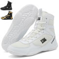 New Boxing Shoe Men White Professional Lightweight Training Wrestling Shoes Fighting Fighting Sanda Weightlifting Squat Sneakers. 