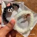 pack of 1 pair. tom and Jerry charm bracelet. /duo / friendship  / cartoon / unisex / couple bracelet. customize handmade jewelry accessories. cartoon character jewelry. 8MM glass beads black, white and brown color.. 
