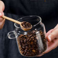Coffee Bean Storage Jar Glass Sealed Containers Grains Jar with Wood Spoon Clear Spice Jars Kitchen Moisture-proof Storage Tank. 