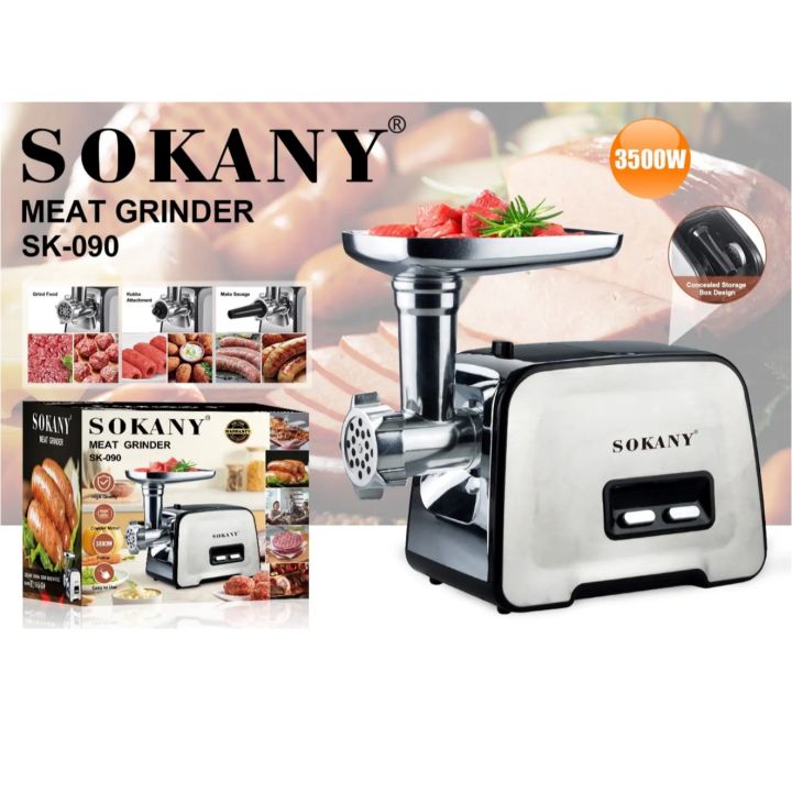 Sokany SK-090 3500W Heavy Duty Electric Meat Grinder | Commercial Meat Mincer | Sausage & Kubbe Maker
