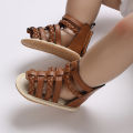 Brown Summer 0-18M Newborn Sandals Cute Bow Soft  Sole Anti Slip Breathable Baby's First Pair Of Walking Shoes. 