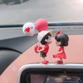 Couple Cute Ornaments for Car, Car Decoration Cute Cartoon Couples Action, Cartoon Car Dashboard Decorations, Cute Lovely Kiss C. 