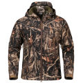 Men's Silent Soft Shell Camouflage Tactical Jacket Waterproof Warm Fleece Hunting Jackets Outdoor Hiking Fishing Hooded Coat.