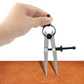 Adjustable Leather Compass Lockable Carbon Steel Divider Wing Creaser DIY Leathercraft Projects-Rotating Scratch Gauge Tool. 