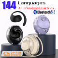AI Real-time Language Translation Earphones Wireless BT 144 Languages Ear Hanging Headphone Translator for Travel Business. 
