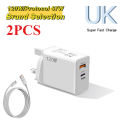 120W USB Fast Charger With Type C Cable Fast Charging Adapter For iPhone 16 Samsung Xiaomi Huawei PD Cell Phones Quick Charger.