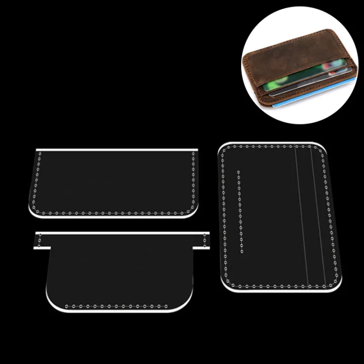 YOMDID%203PCS%20Mini%20Card%20Case%20Pocket%20Wallet%20Acrylic%20Making%20Template%20DIY%20Card%20Case%20Purse%20Acrylic%20Mold%20Leathercraft%20Stencil%20Supplies%20-%20Image%204