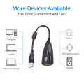 TISHRIC Promotion 5HV2 External usb sound card 7.1 with 3.5mm audio interface adapter for headphone speakers laptop Computer PC. 