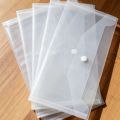 5-piece transparent waterproof file bag, bill bag with button, reusable transparent bill bag, practical organizing folder for th.
