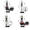 2pcs H8 H9 H1 H3 Led H11 9005 HB3 9006 HB4 Car CSP LED Fog Headlight Bulbs 6000K White Auto Fog Lamp Day Running Light.
