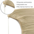 Synthetic Long Gray Blonde Hair Hairpieces Extension Fish Line Invisible Wavy Halo Hair Extensions for Women. 
