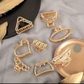 6pcs Korean Minimalist Style Gold Color Hair Catch Clips Women Hair Accessories Metal Hair Catchers. 